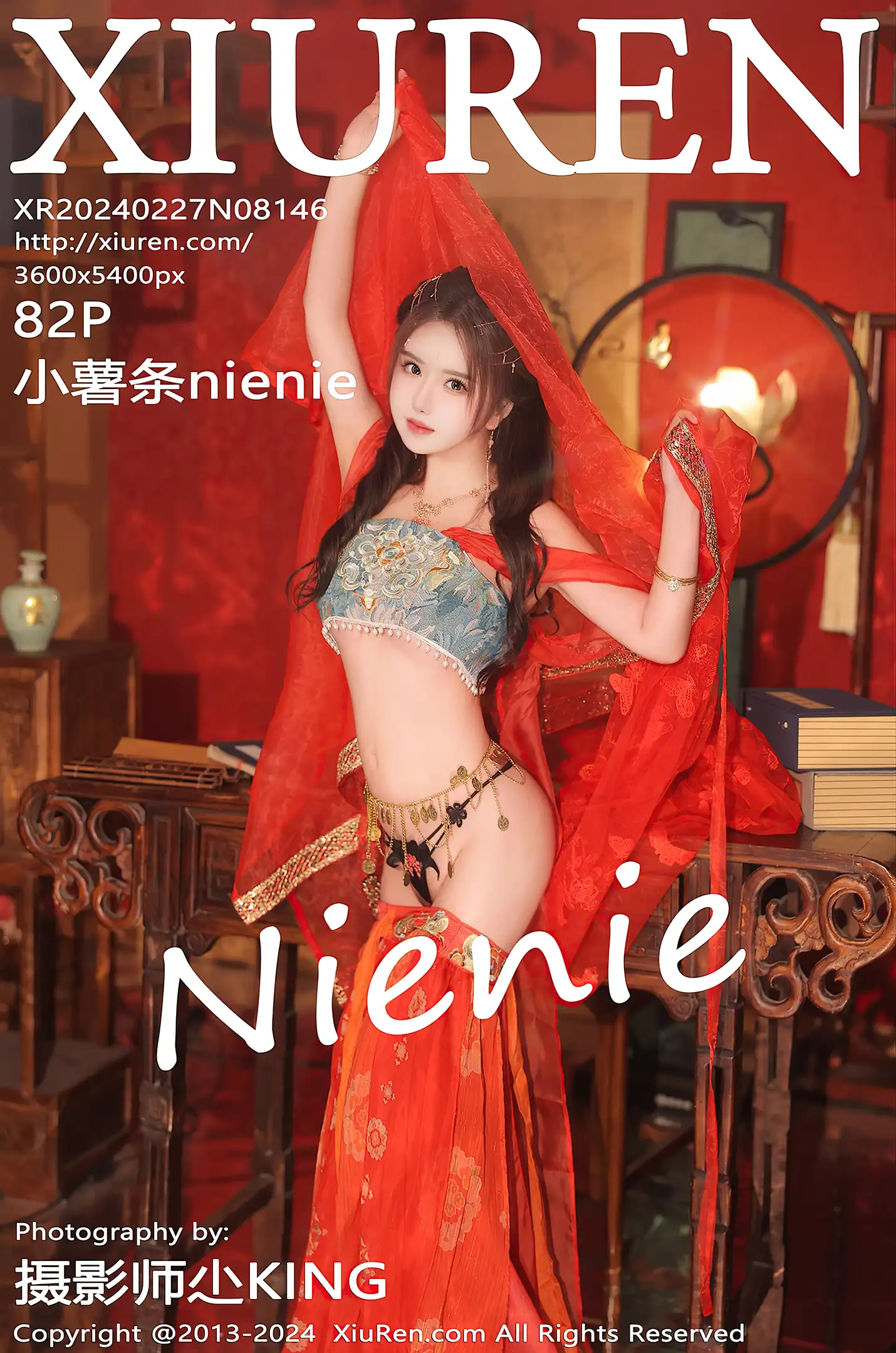 [XiuRen秀人网]No.8146_模特小薯条nienie性感红色古装服饰配白丝袜秀完美身材诱惑写真82P-秀人网 - XiuRen.Space